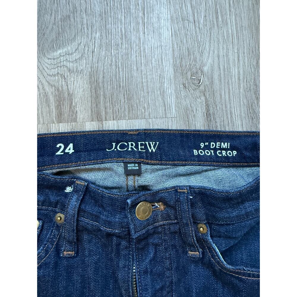 J. Crew 9" Demi Boot Crop Denim Jeans, women's size 24 - Picture 4 of 7